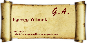 Gyöngy Albert névjegykártya